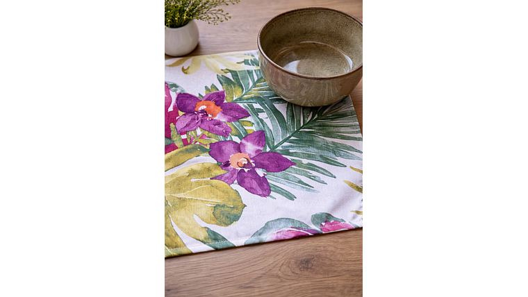 6 individuales Zapallar + pocillo taupé 2