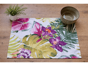 4 individuales Zapallar + pocillo taupé