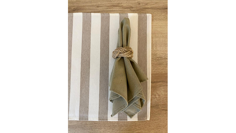 Set de 12 Servilleteros Lazos Yute  2