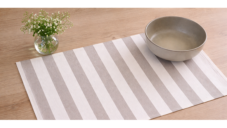 Pack de 6 individuales Neltume + pocillo Beige 2