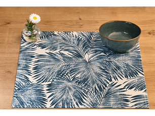 Pack de 4 Individuales Ankara + pocillo Teal