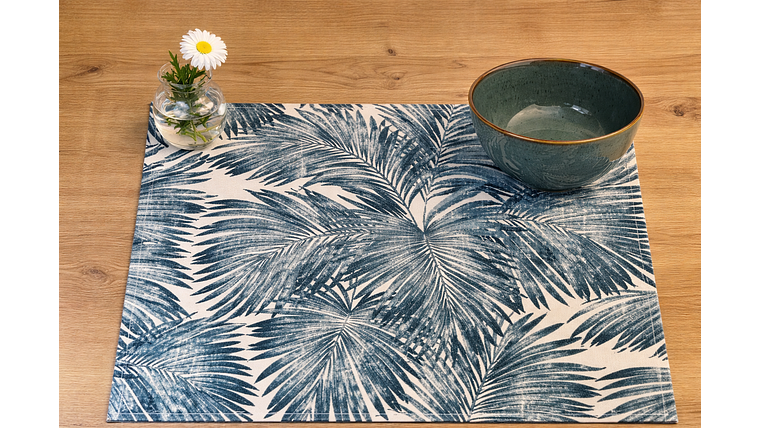 Pack de 6 Individuales Ankara + pocillo Teal 1