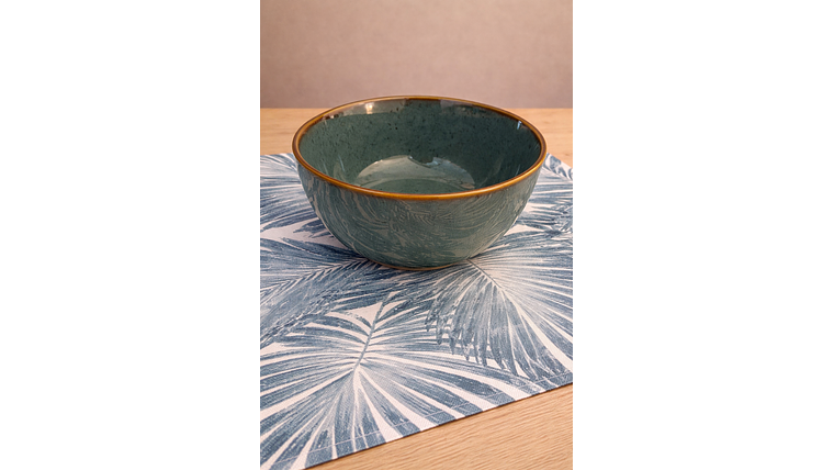 Pack de 6 Individuales Ankara + pocillo Teal 2