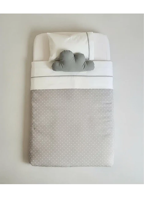 Set de cuna colecho gris con puntitos