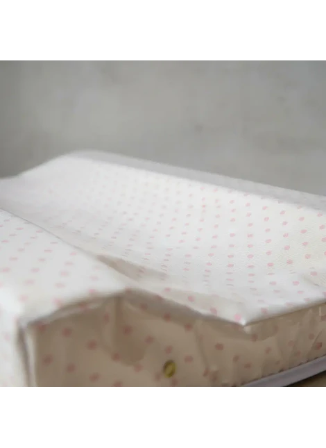 Mudador Anatómico Beige Lunares Rosados