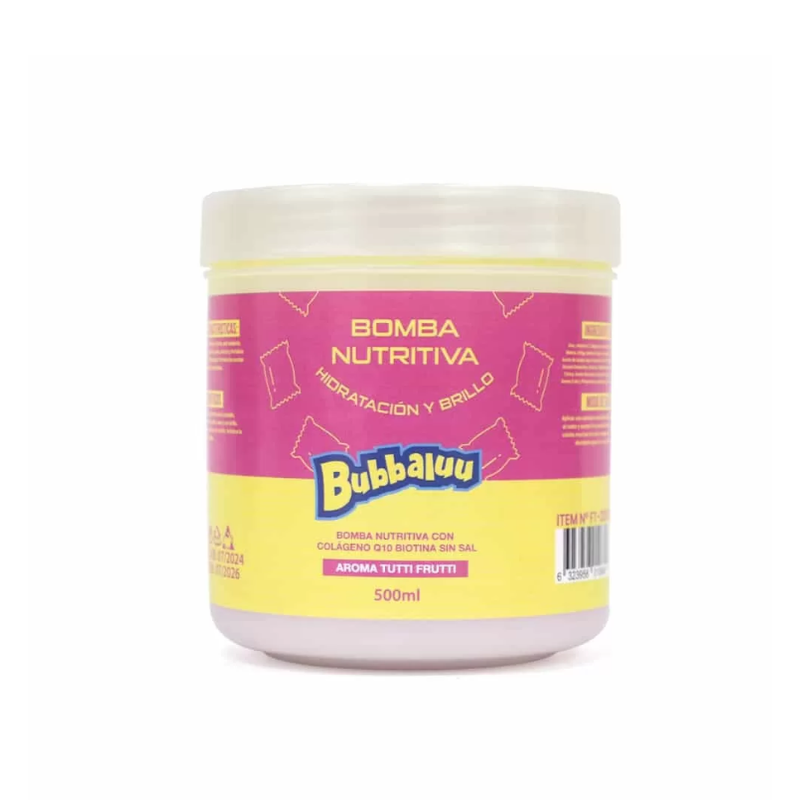 Mascarilla Bomba Nutritiva Bubbaluu 500 ml. Aroma frutilla