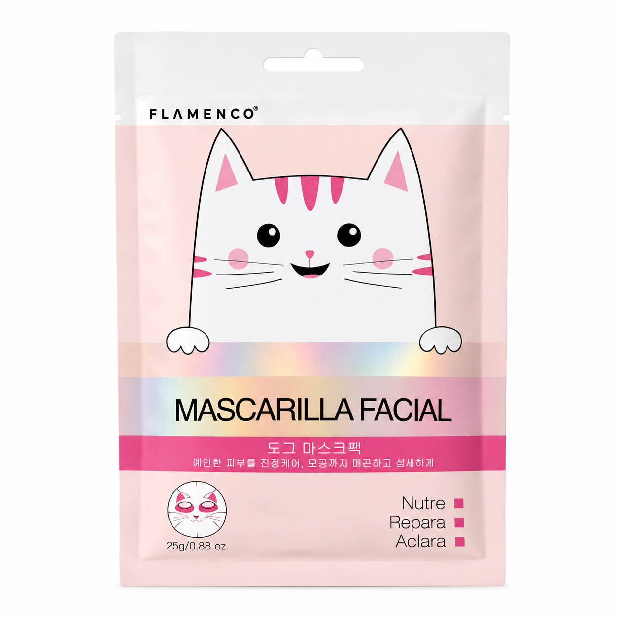 Mascarilla Facial con Carita de Gatito