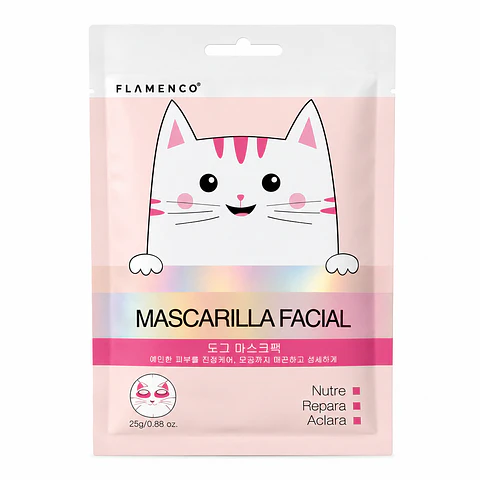 Mascarilla Facial con Carita de Gatito