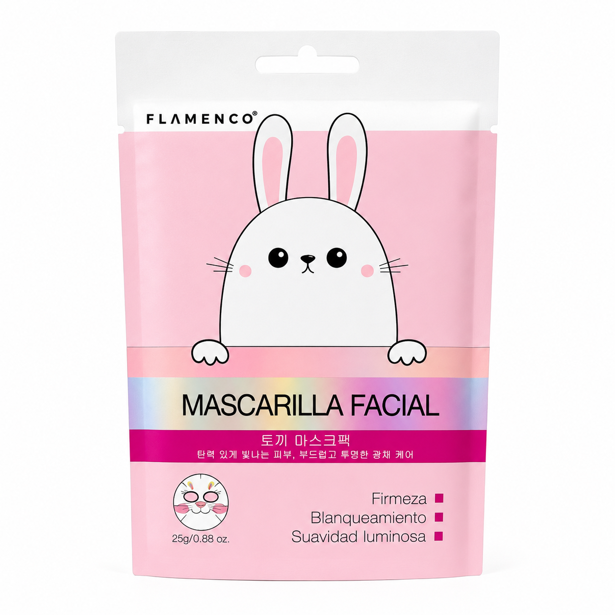 Mascarilla Facial con Carita de Conejo