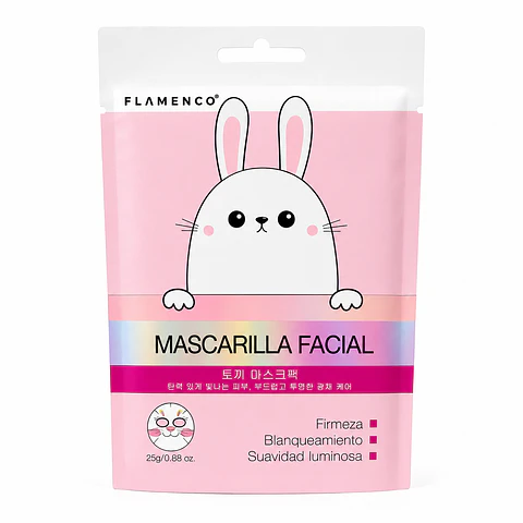 Mascarilla Facial con Carita de Conejo