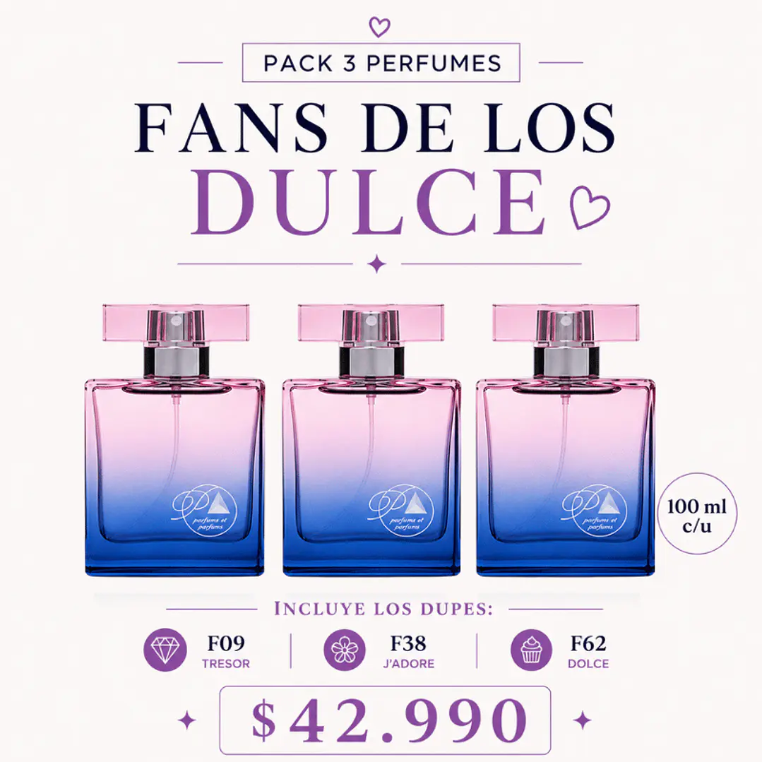 C. Pack 3 Perfumes- Fans de los aromas Dulces (Floral y Frutal) 3