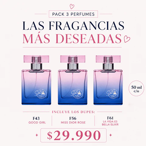 A. Pack 3 Perfumes- Inspirados en las fragancias más deseadas