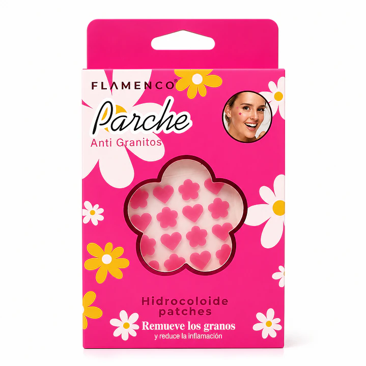 Parches Anti Granitos con diseño Flores y Corazones 72 unidades 1
