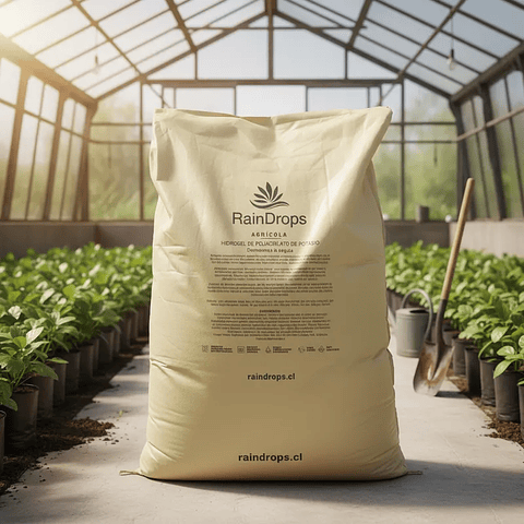 500kg Raindrops Hidrogel Acrilato de Potasio saco 20kg