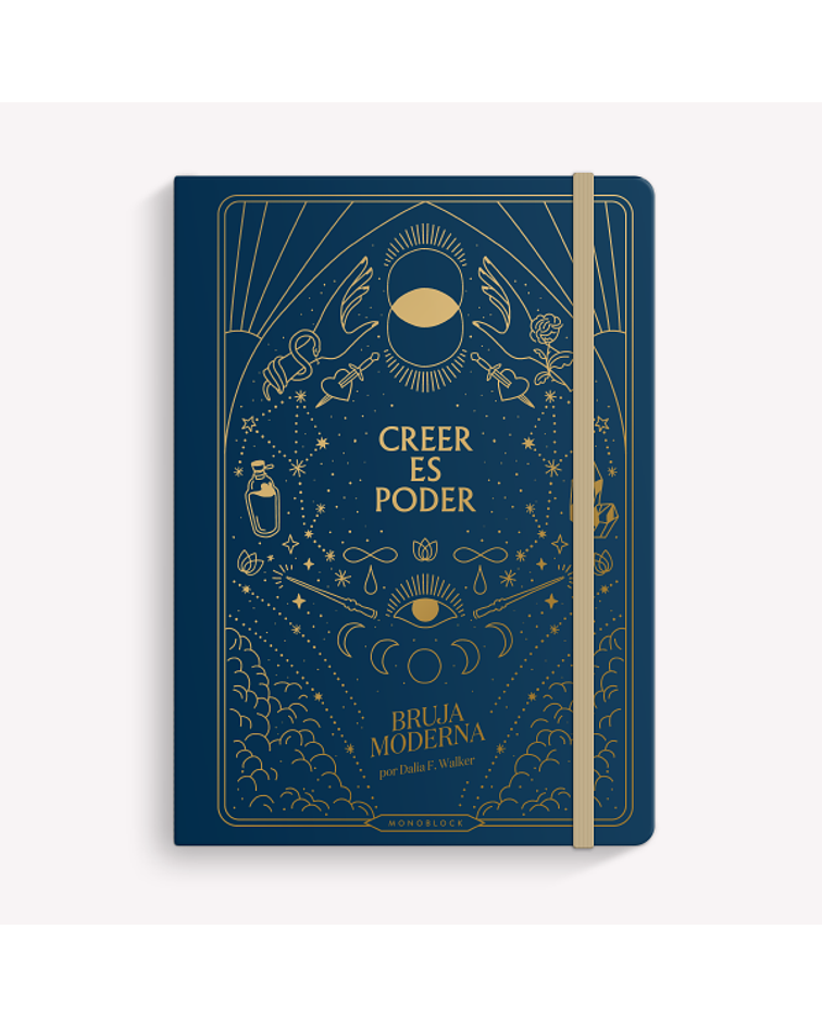 Cuaderno Creer Es Poder - Bruja Moderna Dalia F. Walker - Azul  Hojas Micropuntilladas