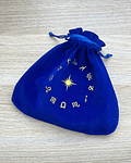 Saquito para Cartas de Tarot y Oráculos - Rueda Zodiacal - Tono Azul