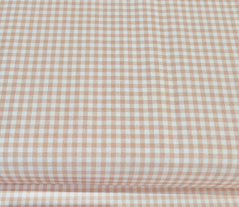 Tela vichy color  melocotón
