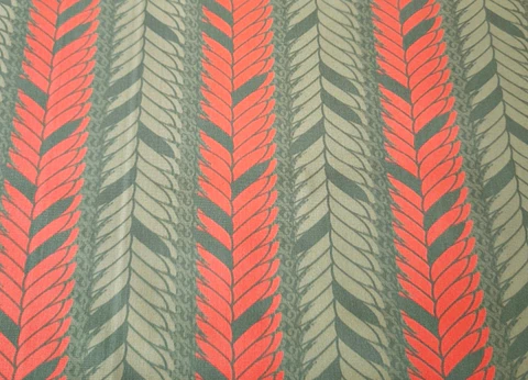 Tela  color coral y verde