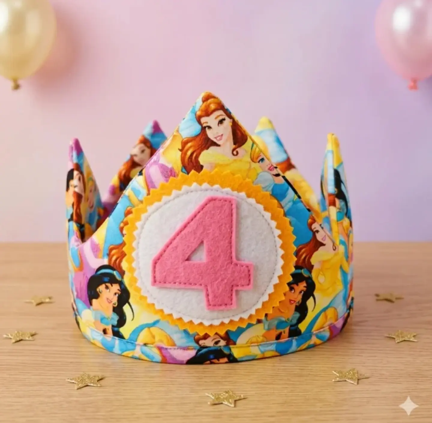 Corona de Cumpleaños de Tela Princesas Disney (Evolutiva) 1