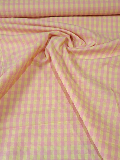 Tela Seersucker Rosa y Amarillo