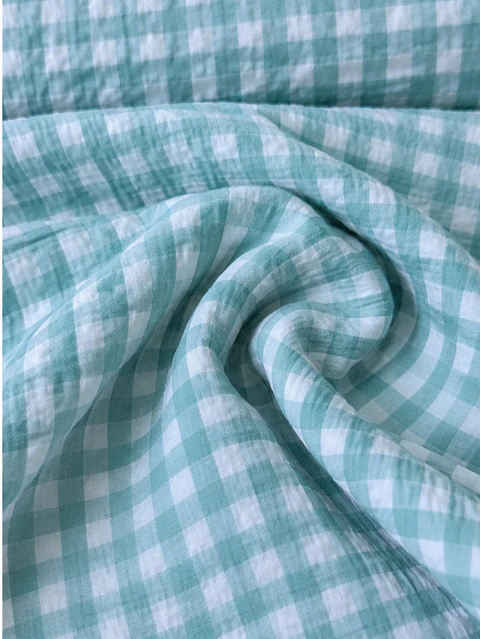 Tela Seersucker Verde 