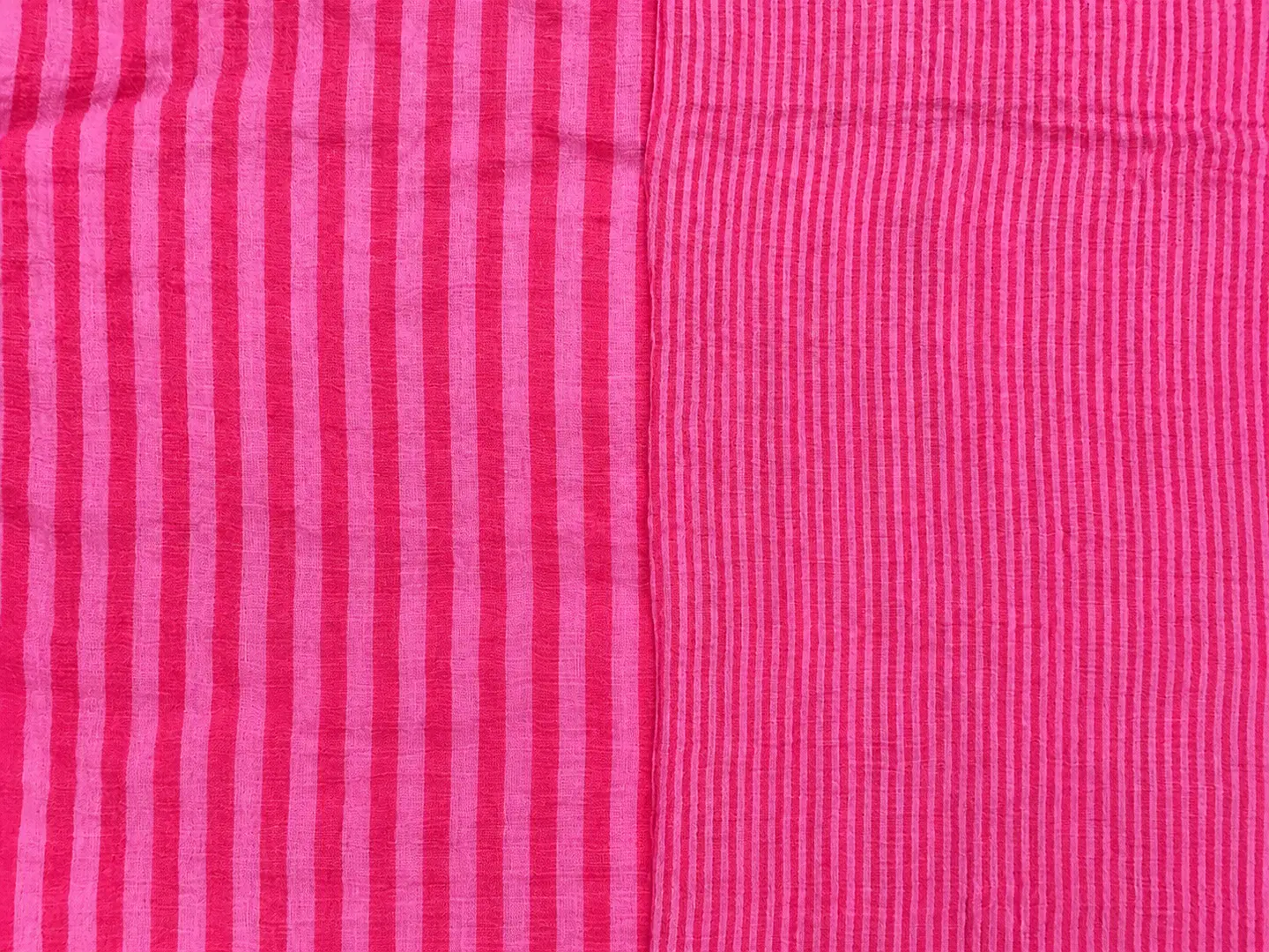 Tela Muselina Doble Gasa Reversible Rosa y Fucsia  1