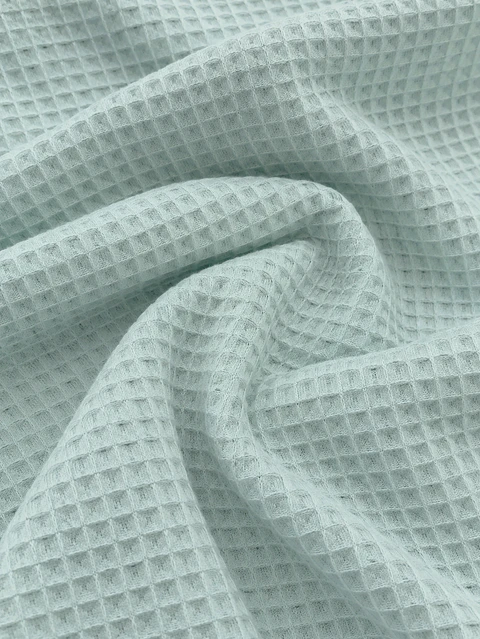Tela Waffle color verde aqua 100% algodón 