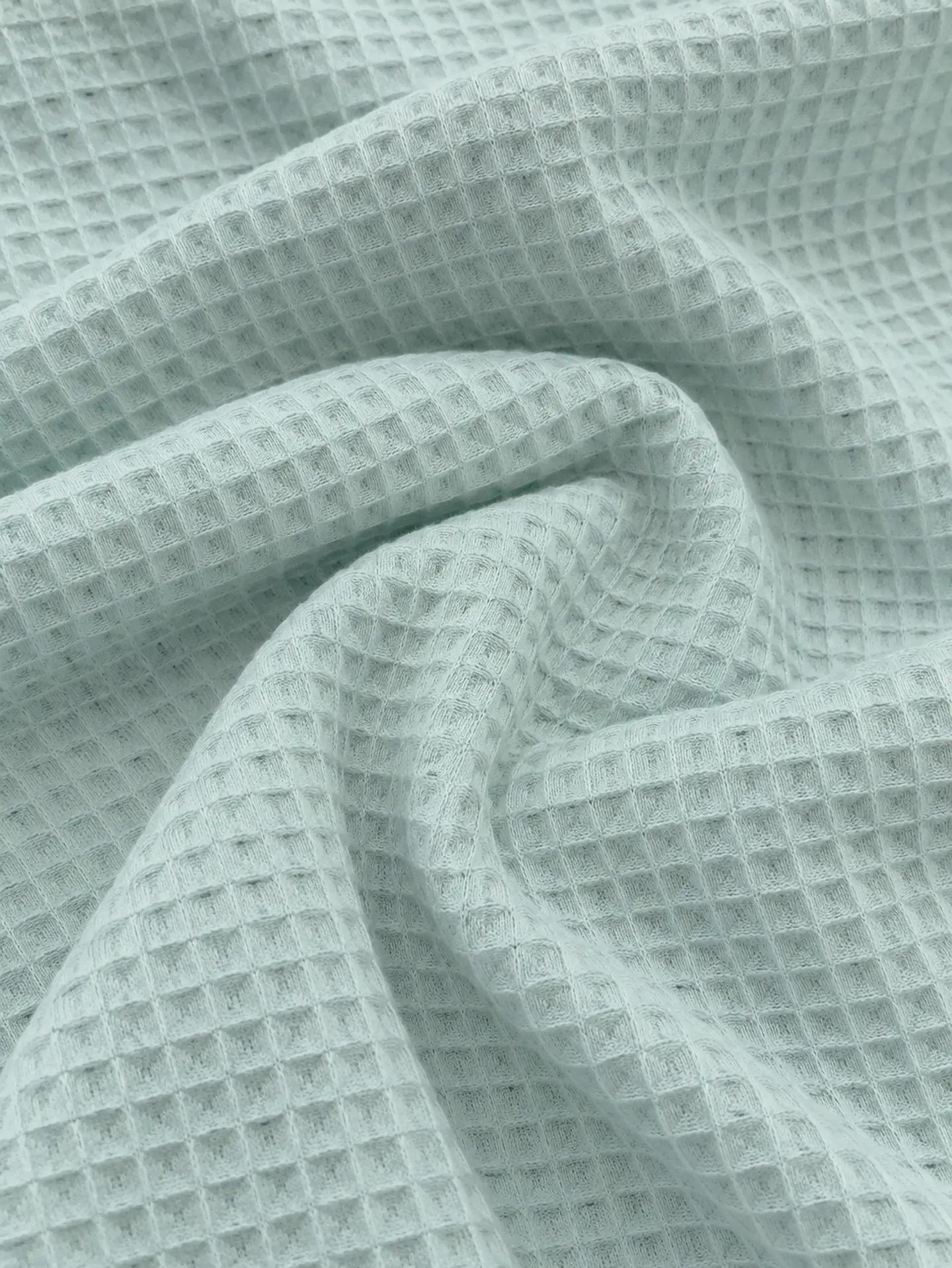Tela Waffle color verde aqua 100% algodón  1