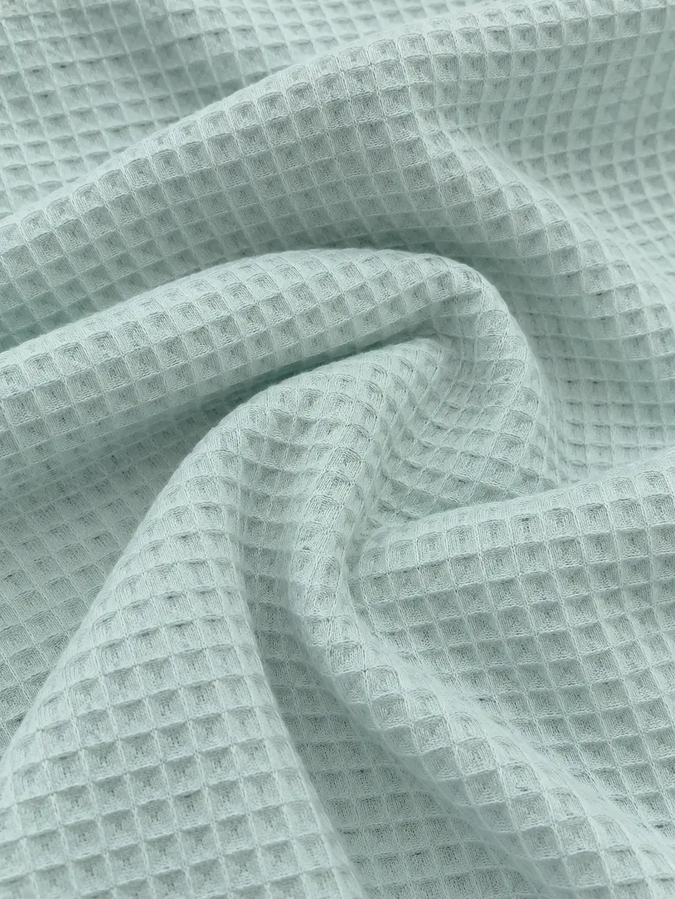 Tela Waffle color verde aqua 100% algodón  1