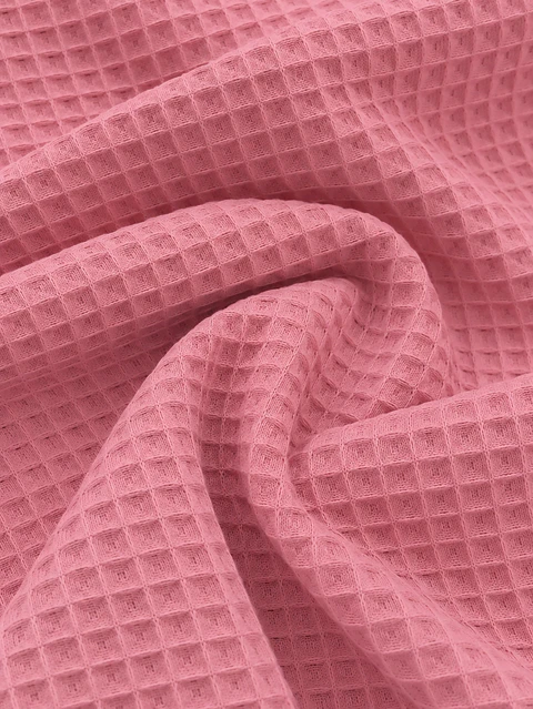 Tela Waffle Rosa – 100 % Algodón