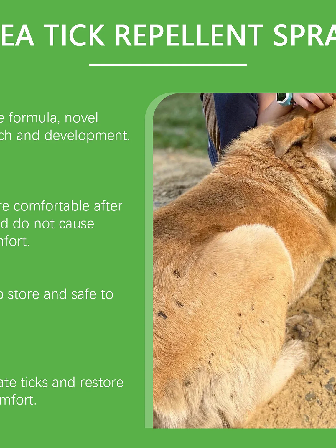 YEGBONG - Spray antipulgas para mascotas (50 ml), hipoalergénico, suave y eficaz para el cuidado del pelaje de perros y gatos, con fórmula vegetal no tóxica. 3