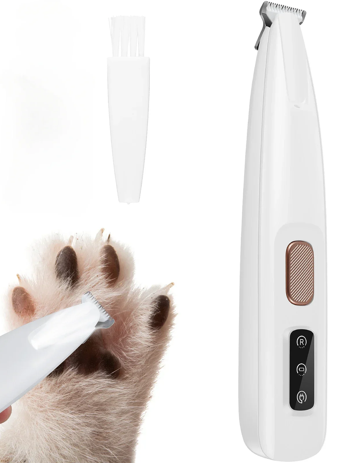 Recortador de patas para perros con luz LED, totalmente impermeable, con pantalla LED, cuchilla ancha de 18 mm. 1