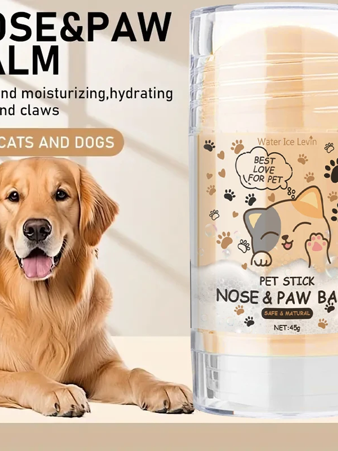 Bálsamo para nariz y patas de perro (45 g), crema protectora para patas de perro, crema hidratante para patas de mascotas, reparador de grietas en las patas de mascotas, accesorios para mascotas 4