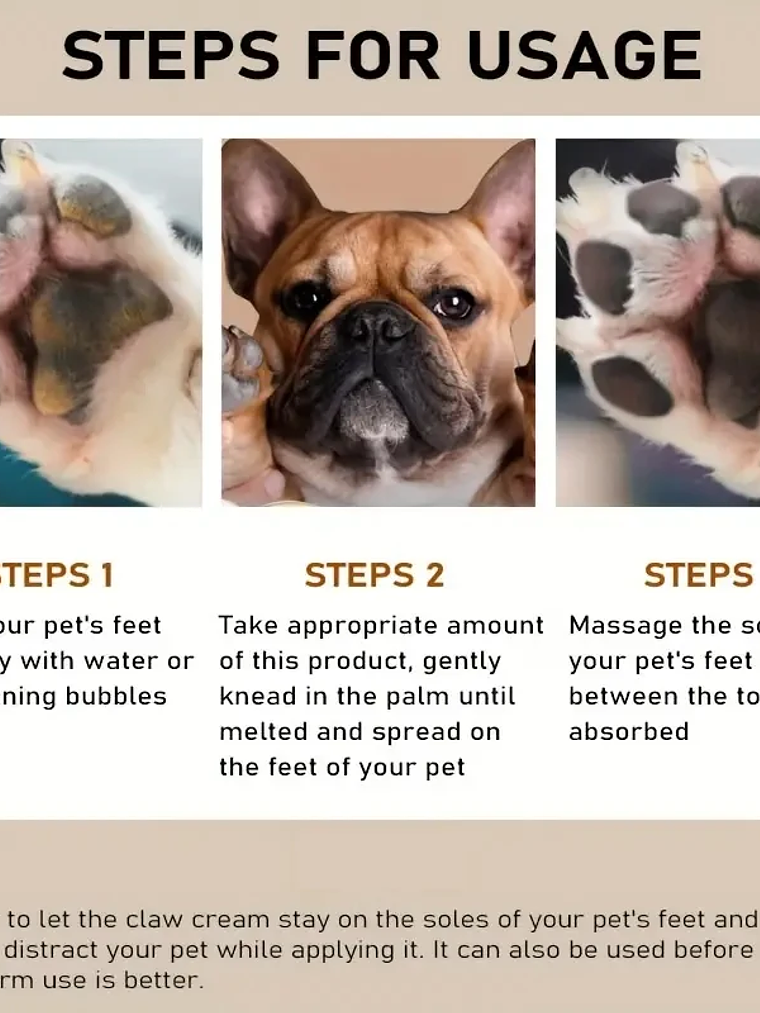 Bálsamo para nariz y patas de perro (45 g), crema protectora para patas de perro, crema hidratante para patas de mascotas, reparador de grietas en las patas de mascotas, accesorios para mascotas 5