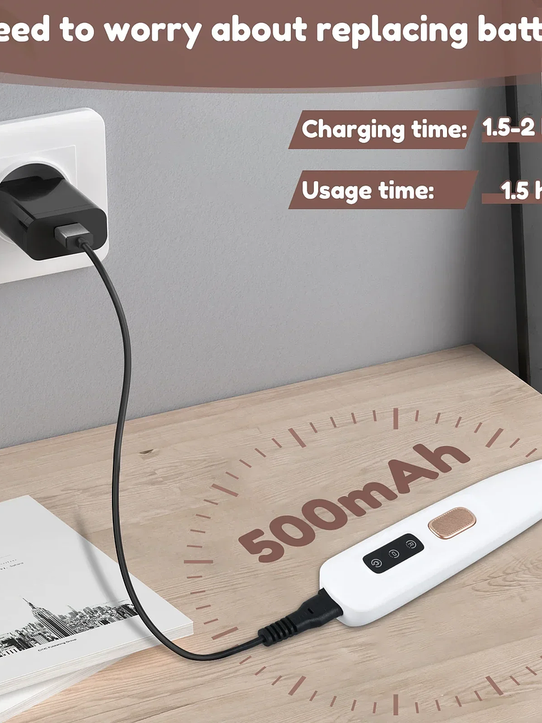 Recortador de patas para perros con luz LED, totalmente impermeable, con pantalla LED, cuchilla ancha de 18 mm. 3