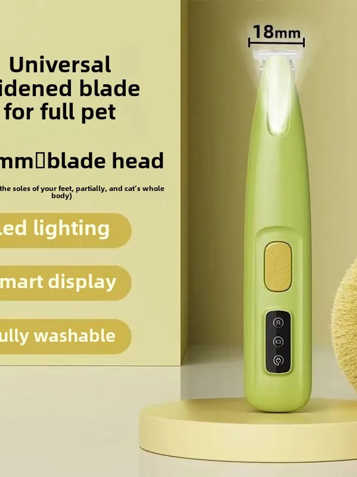 Recortador de patas para perros con luz LED, totalmente impermeable, con pantalla LED, cuchilla ancha de 18 mm. 7