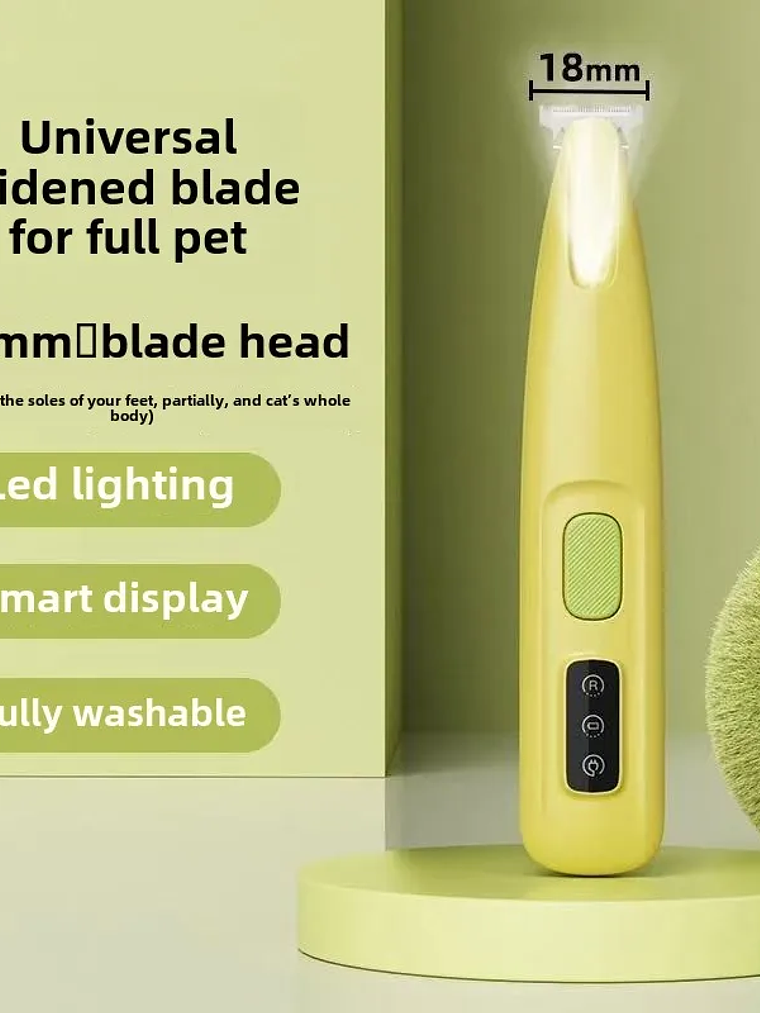 Recortador de patas para perros con luz LED, totalmente impermeable, con pantalla LED, cuchilla ancha de 18 mm. 8