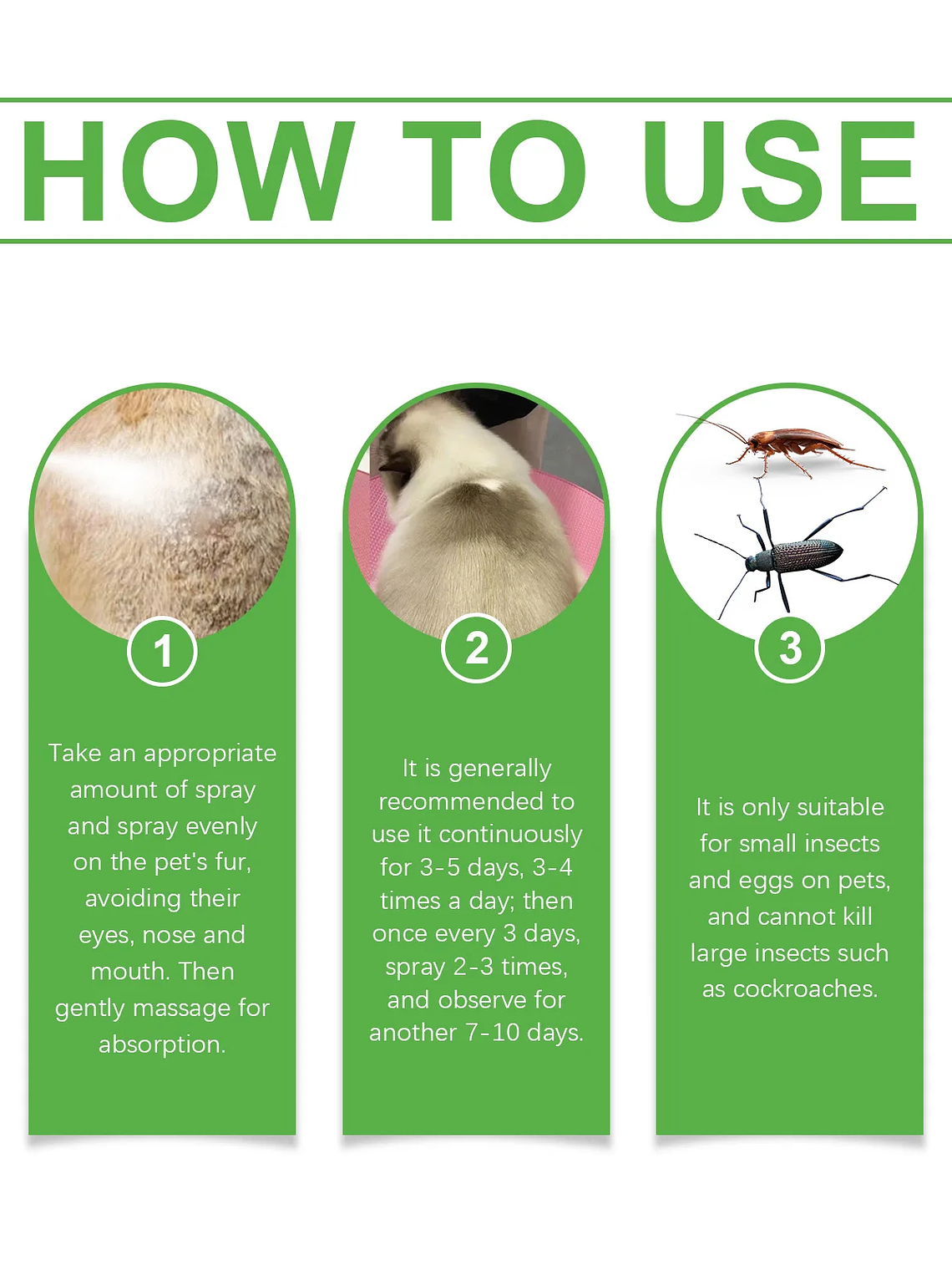 YEGBONG - Spray antipulgas para mascotas (50 ml), hipoalergénico, suave y eficaz para el cuidado del pelaje de perros y gatos, con fórmula vegetal no tóxica. 10