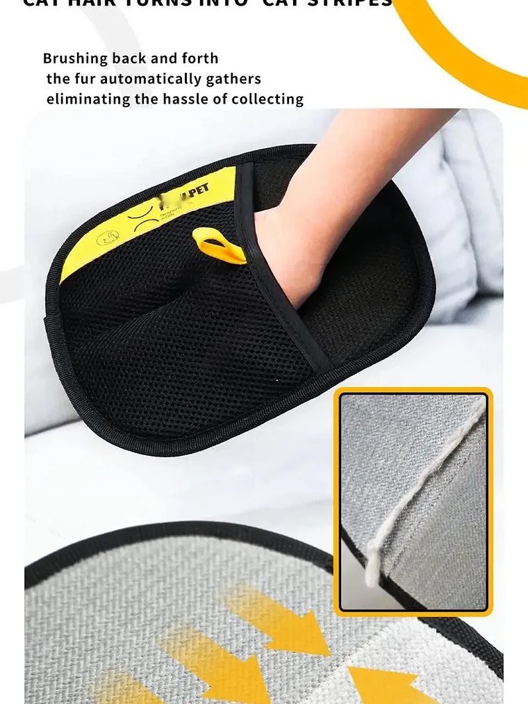 Guante para pelo de animales Guantes electrostáticos Cepillo bidireccional Guante para quitar pelo de mascotas para gatos Perros Ropa Muebles Electrostático 15