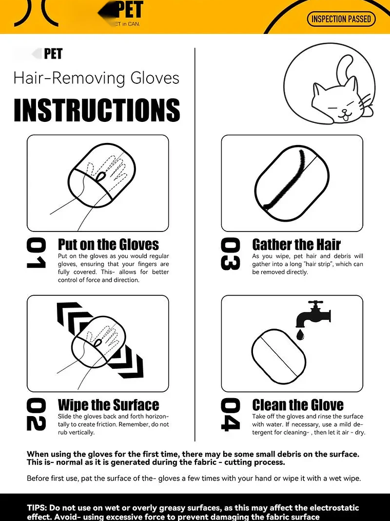 Guante para pelo de animales Guantes electrostáticos Cepillo bidireccional Guante para quitar pelo de mascotas para gatos Perros Ropa Muebles Electrostático 20