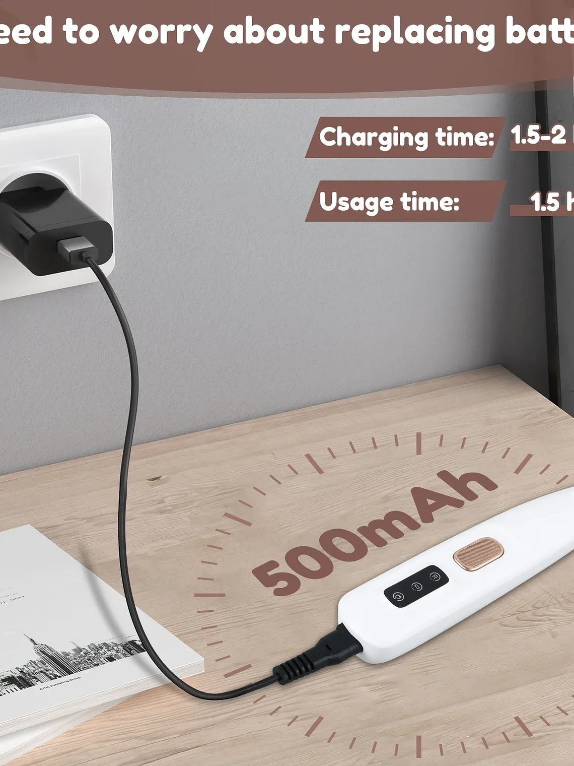 Recortador de patas para perros con luz LED, totalmente impermeable, con pantalla LED, cuchilla ancha de 18 mm. 16