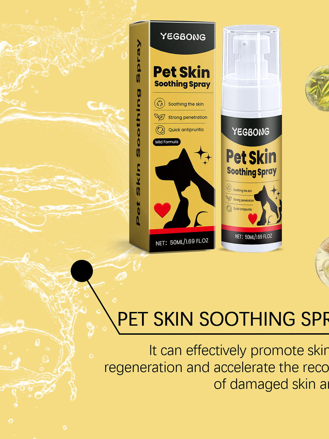 Spray para el cuidado de la piel de mascotas: alivia las molestias de perros, gatos, pulgas y piojos, alivia el rascado y lamido de la piel, spray portátil para heridas de mascotas. 16