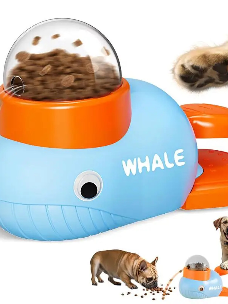 Dispensador de golosinas para perros y gatos, juguete antideslizante, rompecabezas lento, dispensador de golosinas interactivo, comedero automático, juguetes para entrenamiento de mascotas. 2