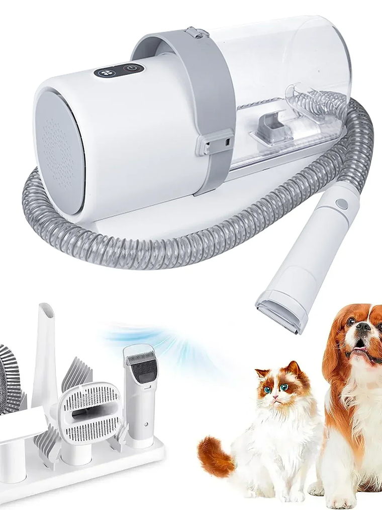 Kit de aseo para perros para mascotas que incluye 4 peines cortapelos, aspiradora de 2,5 l y 5 herramientas de aseo para mascotas que pierden pelo. 1