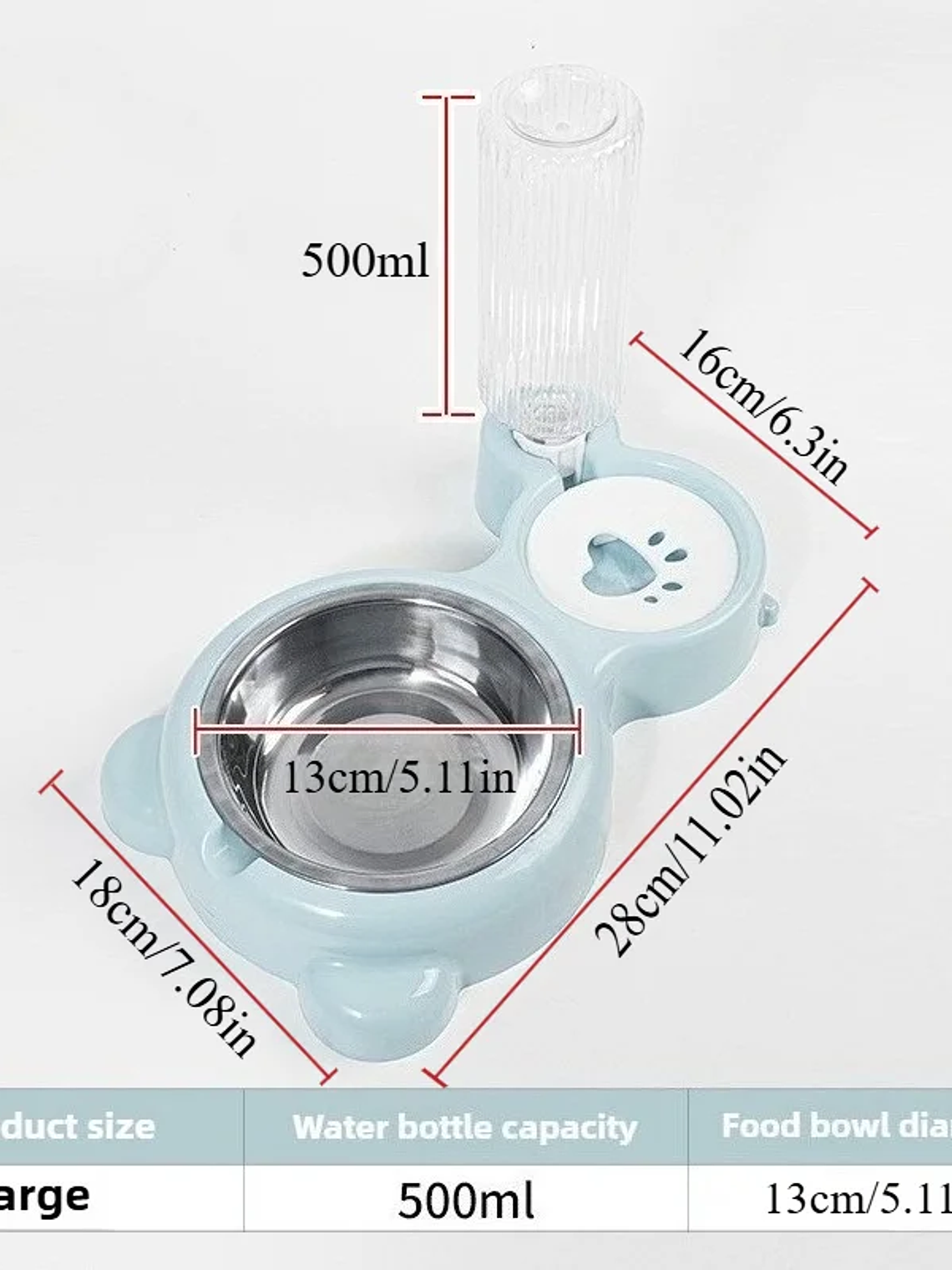 Dispensador de agua para mascotas, para gatos y perros, almacenamiento automático de agua, tazón de comida para mascotas, contenedor de comida con bebedero, suministros para mascotas 6