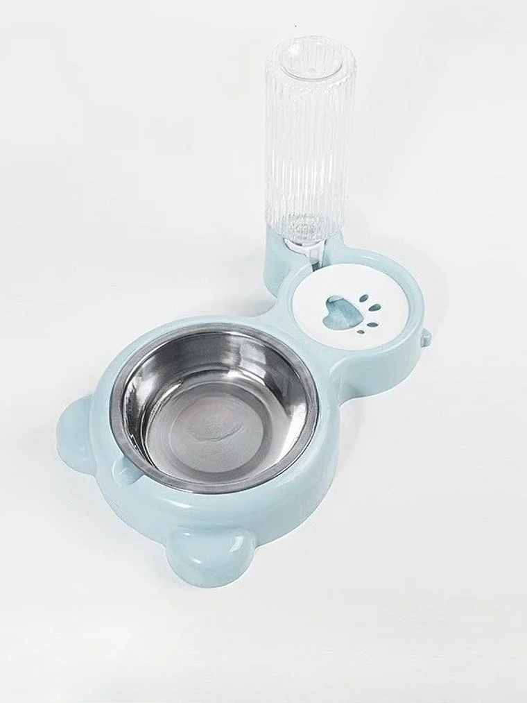 Dispensador de agua para mascotas, para gatos y perros, almacenamiento automático de agua, tazón de comida para mascotas, contenedor de comida con bebedero, suministros para mascotas 7