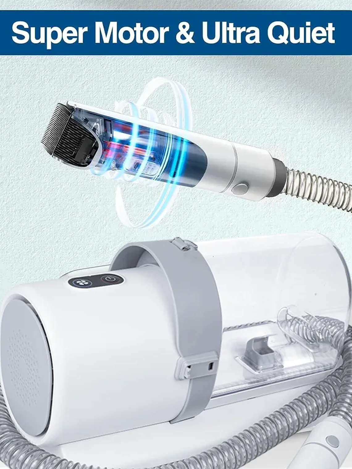 Kit de aseo para perros para mascotas que incluye 4 peines cortapelos, aspiradora de 2,5 l y 5 herramientas de aseo para mascotas que pierden pelo. 6