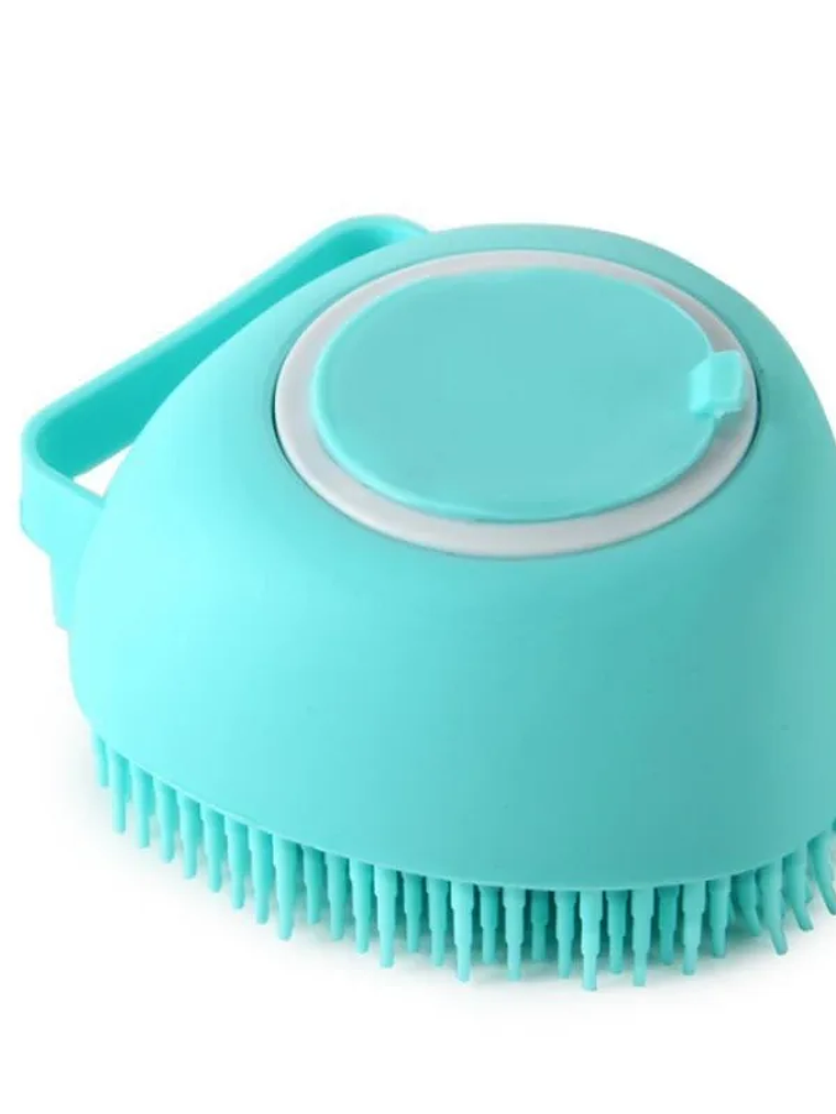 Cepillo de baño para mascotas, perros y gatos, guante de silicona suave para masaje, limpieza de patas, herramientas de baño con jabón y champú. 7