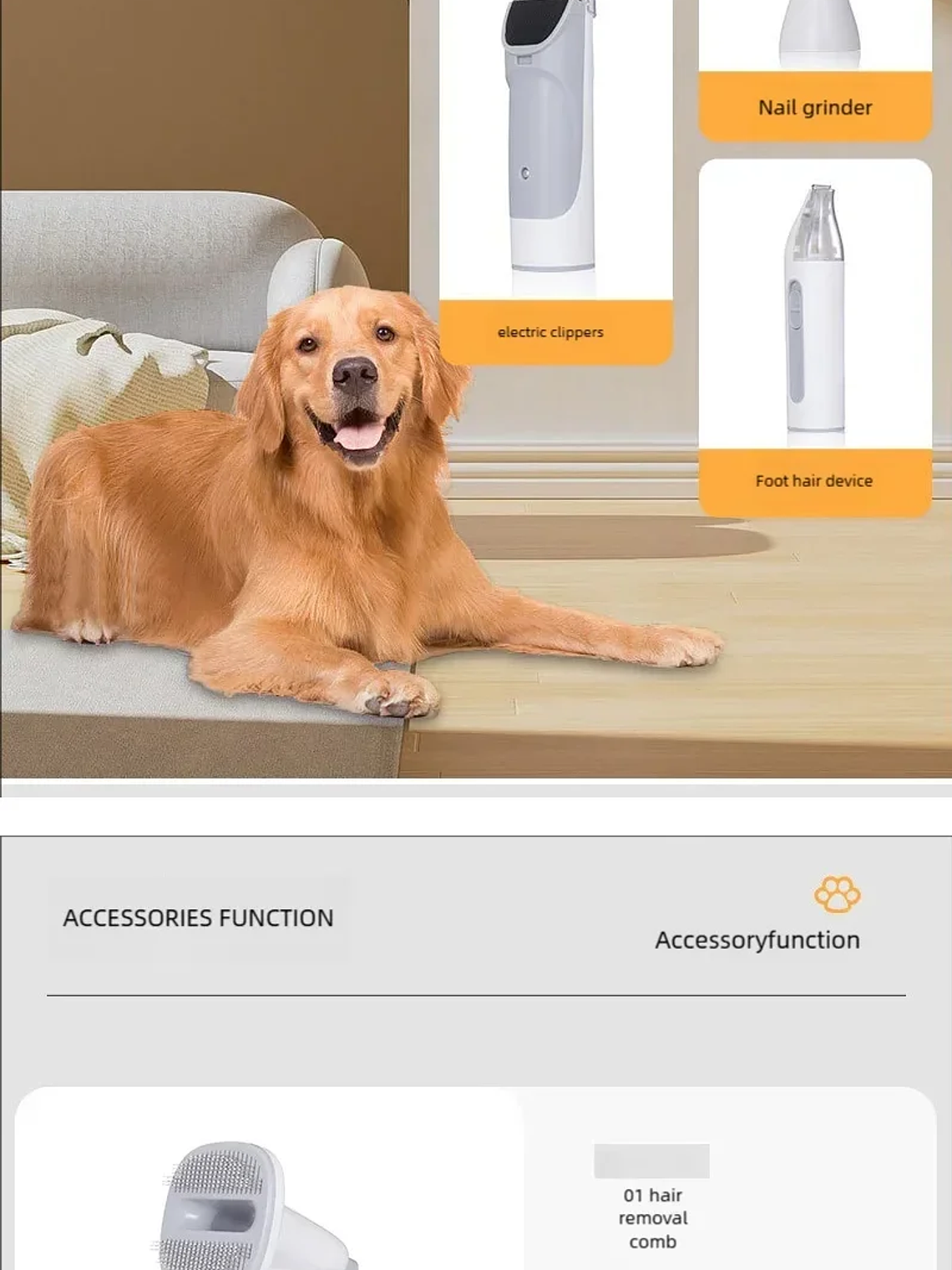 Kit de aseo para perros para mascotas que incluye 4 peines cortapelos, aspiradora de 2,5 l y 5 herramientas de aseo para mascotas que pierden pelo. 8