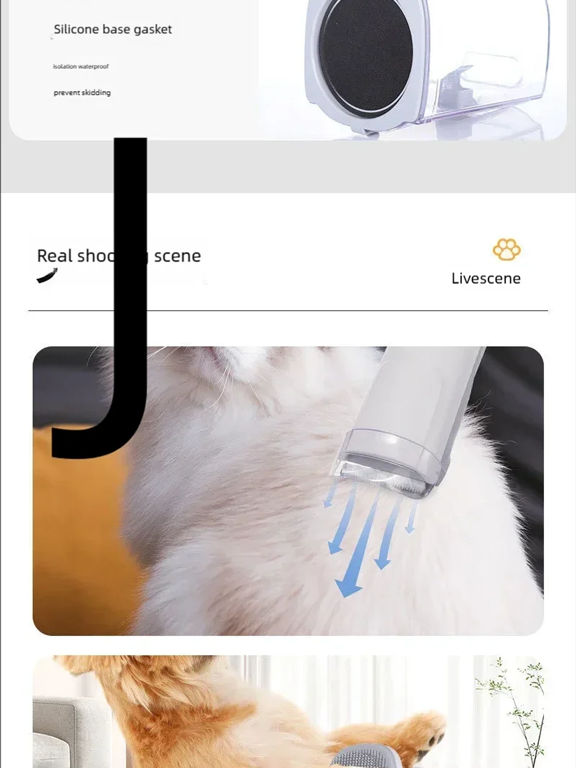 Kit de aseo para perros para mascotas que incluye 4 peines cortapelos, aspiradora de 2,5 l y 5 herramientas de aseo para mascotas que pierden pelo. 9